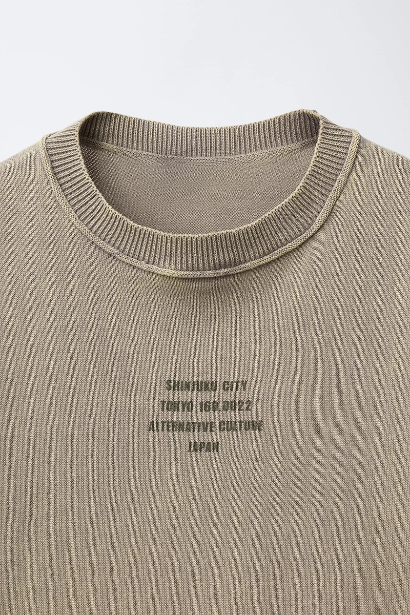 TEXT KNIT T-SHIRT