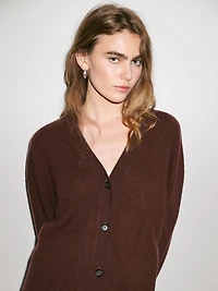 Cardigan oversize col en V 100 % cachemire