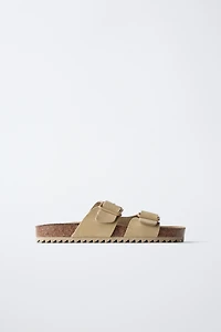 LEATHER BUCKLE SANDALS