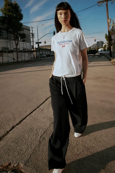 DOUBLE WAIST WIDE LEG PANTS