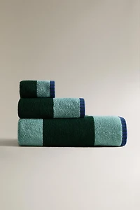 SERVIETTE DE BAIN COTON RAYURES X COLLAGERIE