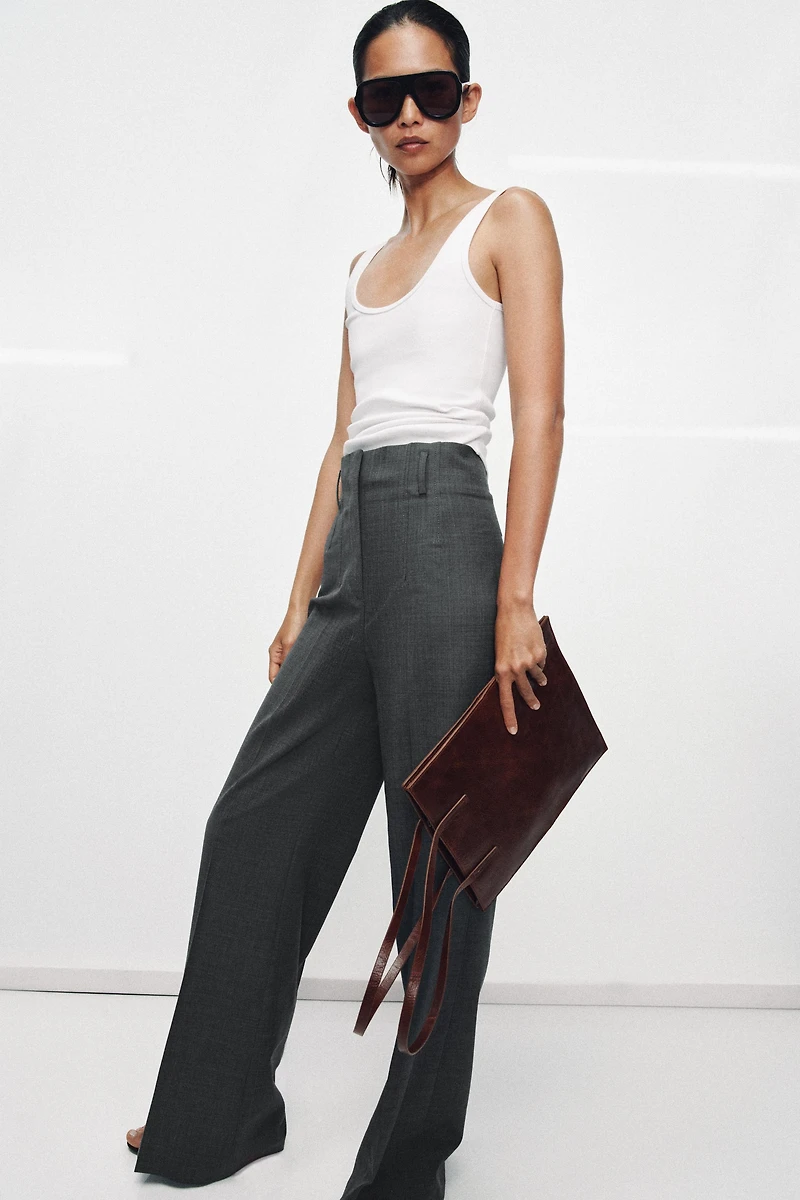 HIGH-WAISTED WOOL PANTS ZW COLLECTION