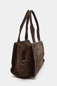 DOUBLE STRAP SPLIT LEATHER BAG