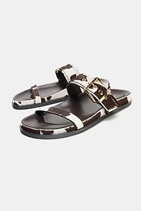 ANIMAL PRINT LEATHER SANDALS