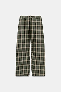 PANTALON À CARREAUX AVEC LAINE ZW COLLECTION