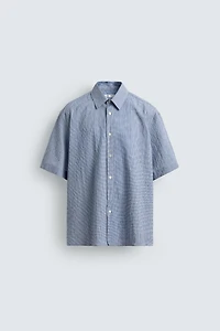 REGULAR FIT TEXTURED PLAID SHIRT