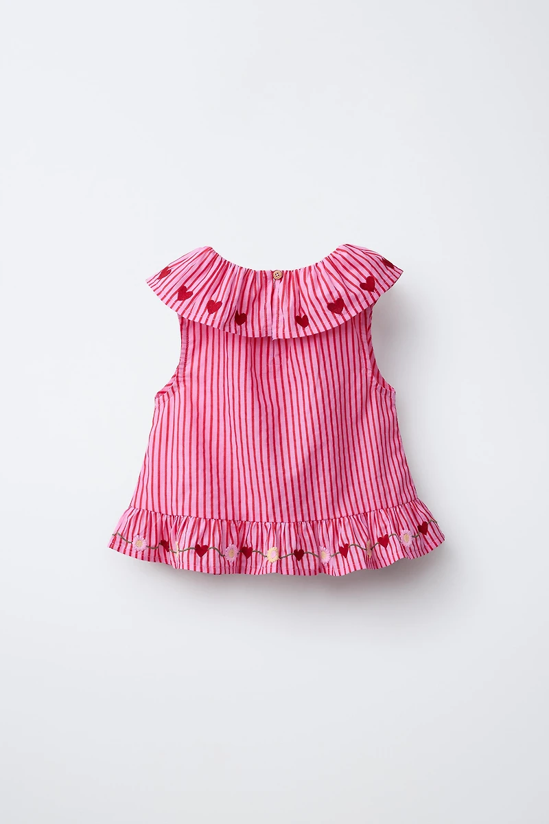 EMBROIDERED STRIPED TOP SISSEL EDELBO X ZARA KIDS