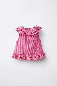 EMBROIDERED STRIPED TOP SISSEL EDELBO X ZARA KIDS