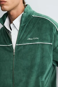 VELOUR ZIP SWEATSHIRT