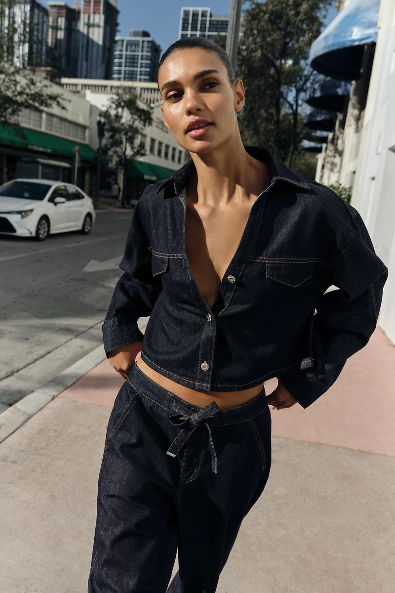 CHEMISE Z1975 EN DENIM COURTE À PATTES