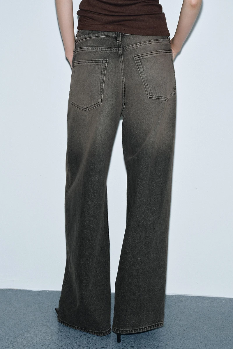 ZW COLLECTION MID-RISE WIDE LEG JEANS WITH DARTS