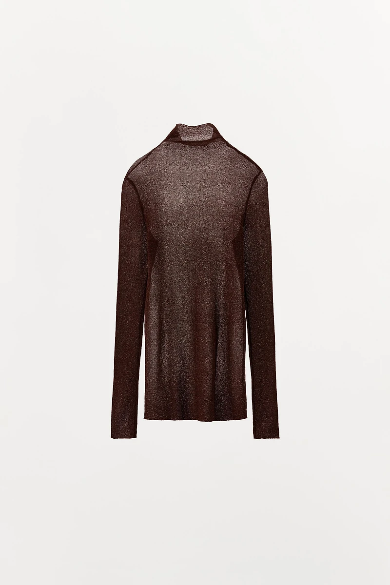 METALLIC THREAD FINE KNIT TOP