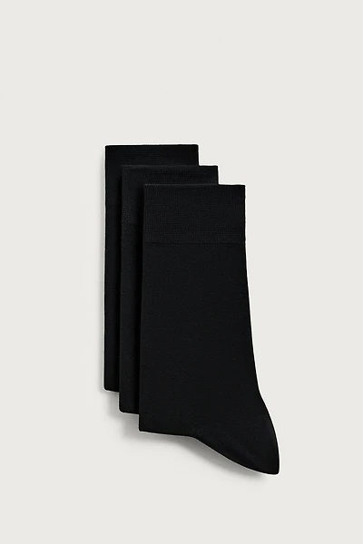 THREE-PACK OF MERCERIZED COTTON BLEND SOCKS