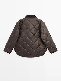 Lightweight jacket with corduroy details