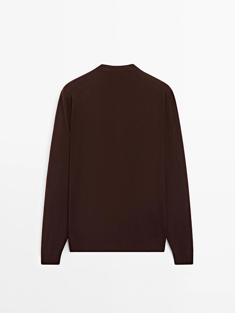 Wool blend crew neck sweater