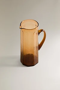 HAMMERED GLASS PITCHER