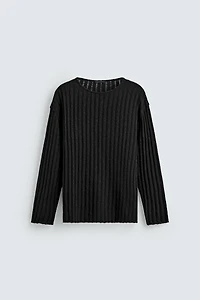 PULL CANNELÉ EFFET DÉMAILLÉ