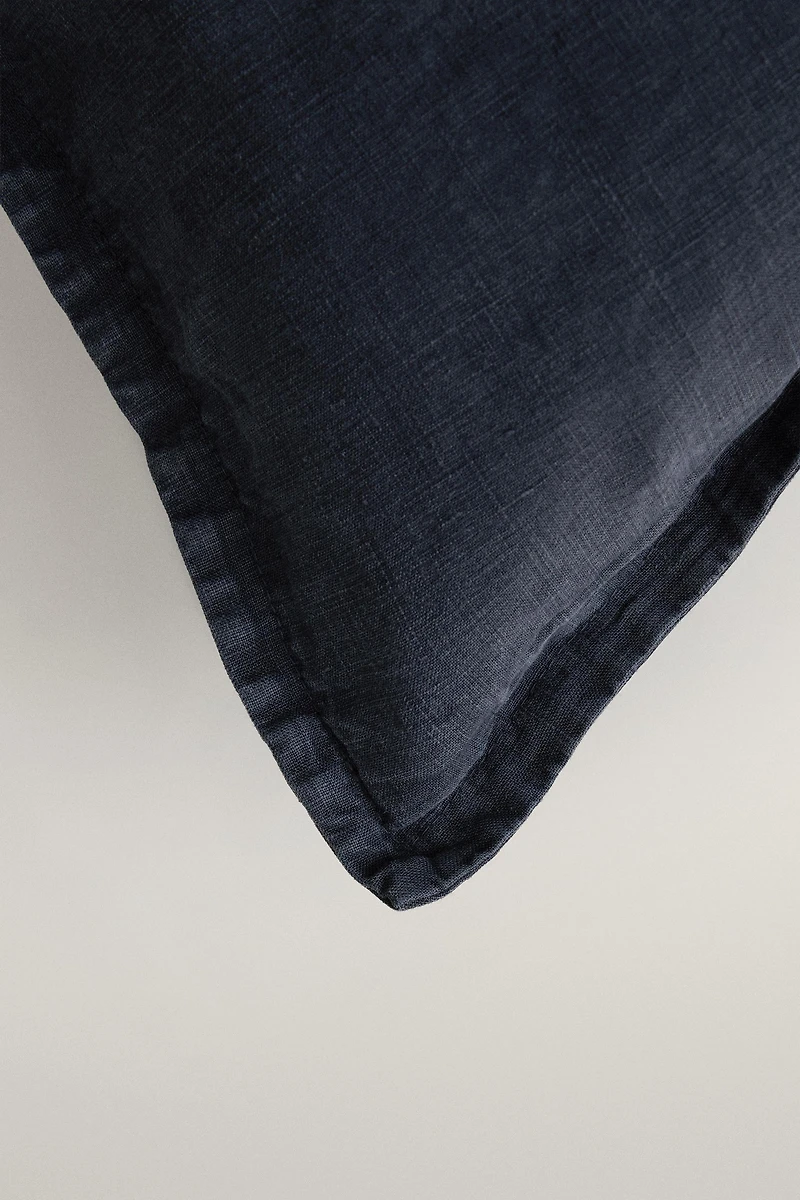 FADED LINEN THROW PILLOW COVER