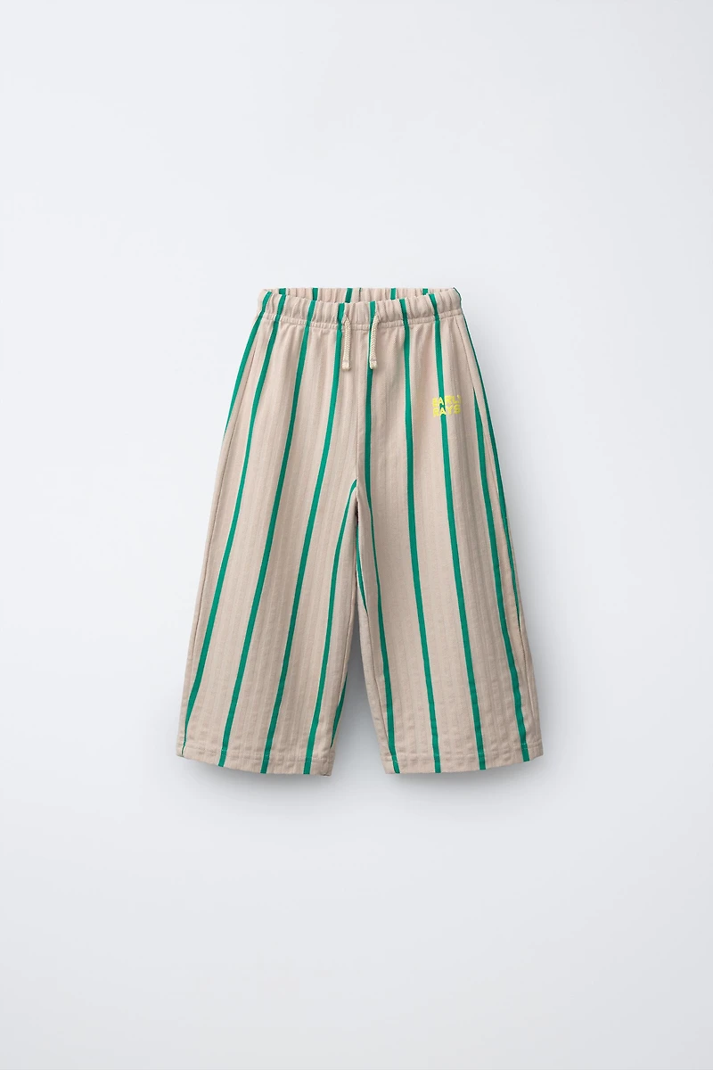 STRIPED TEXTURED PANTS
