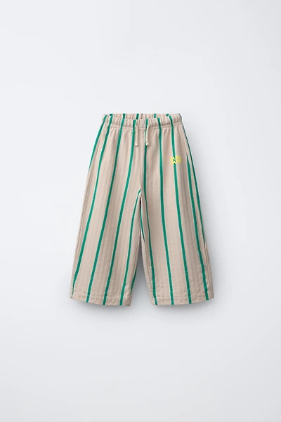 STRIPED TEXTURED PANTS
