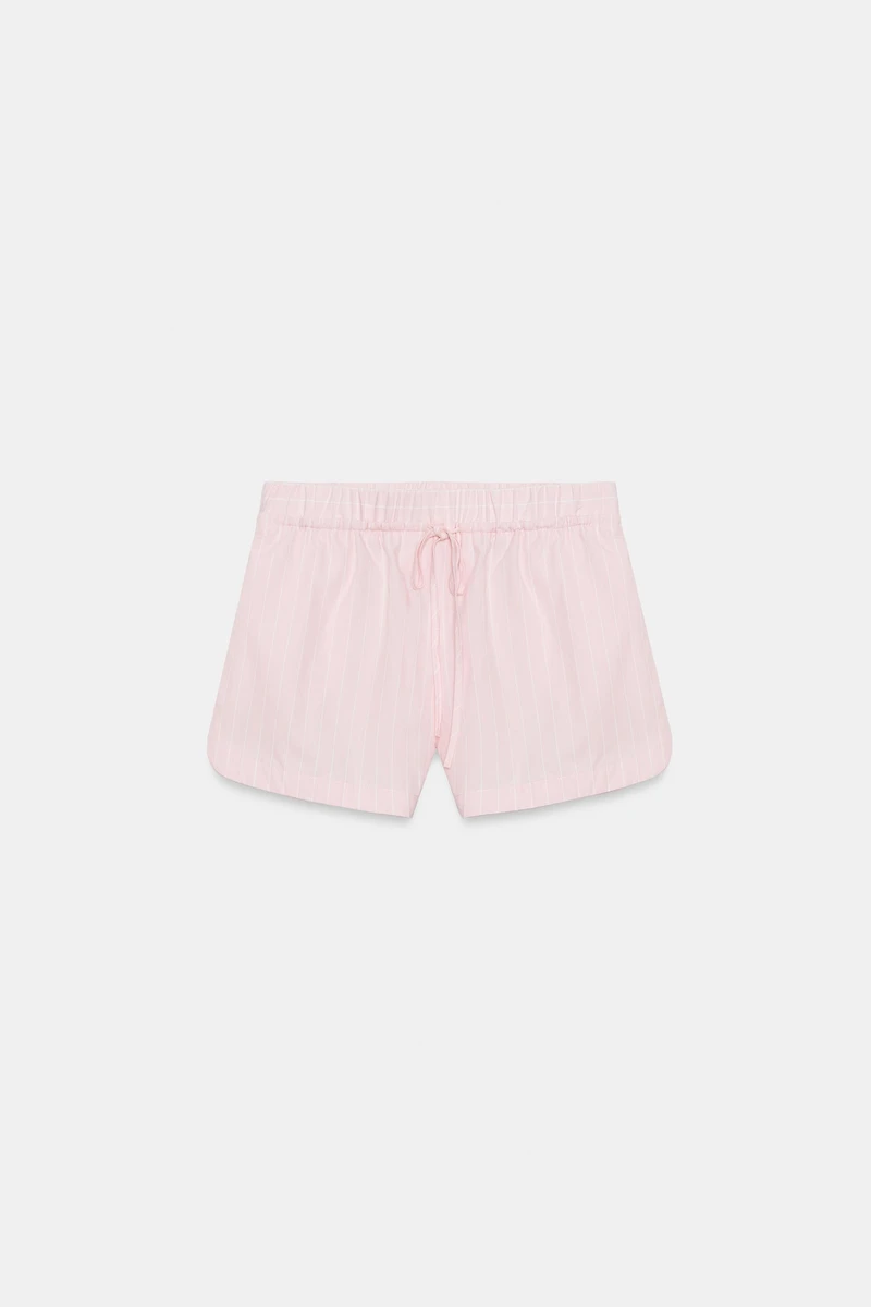 STRIPED POPLIN SHORTS
