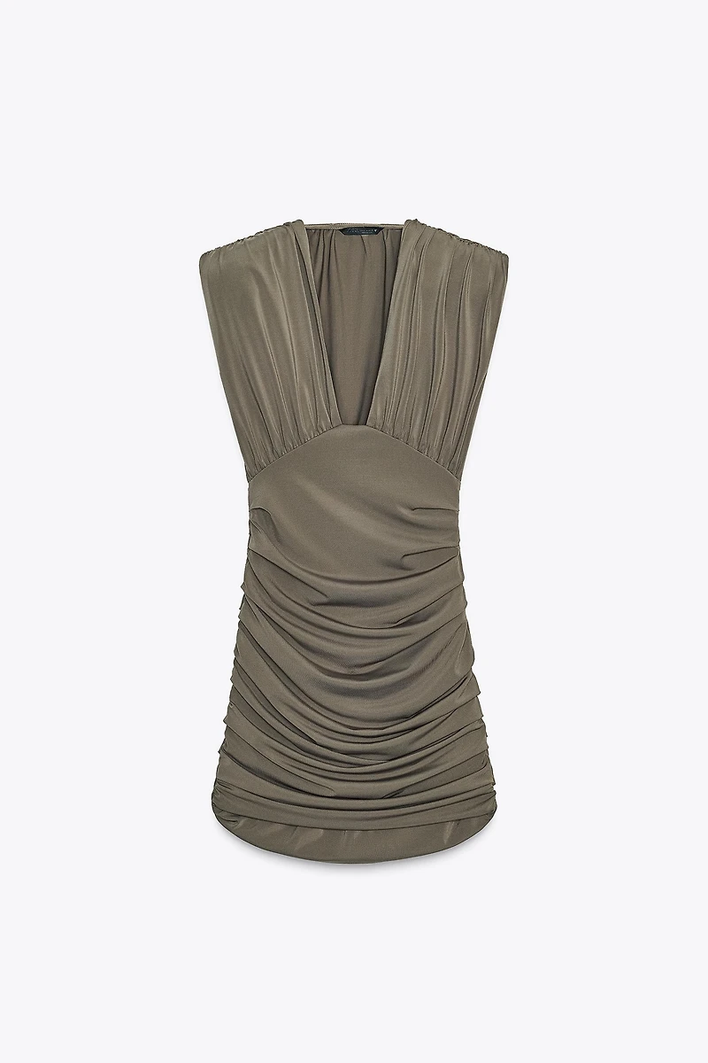 SHORT DRESS WITH SHOULDER PADS