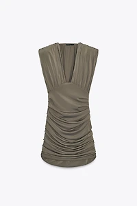 SHORT DRESS WITH SHOULDER PADS