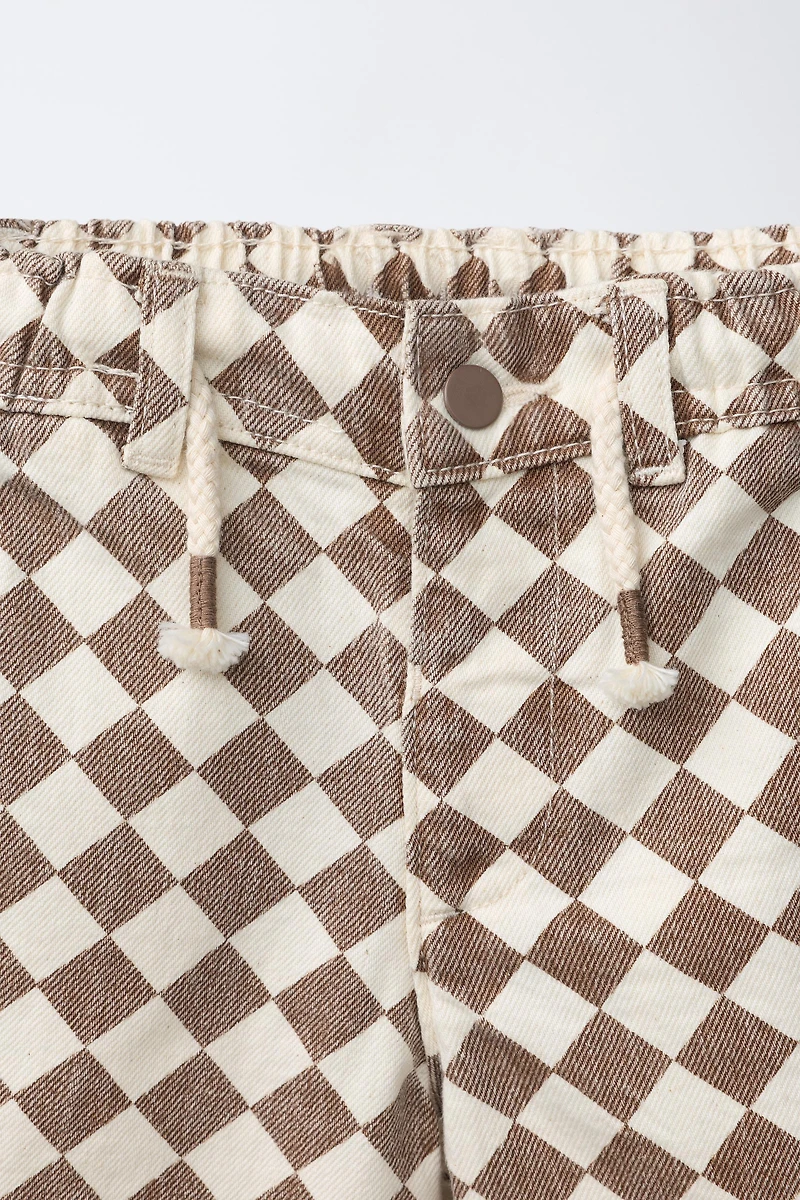 CHECKERED TWILL SHORTS