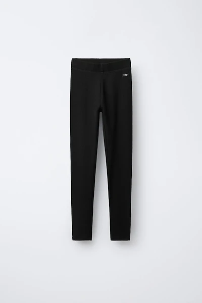 RIBBED LEGGINGS WITH MODAL LABEL