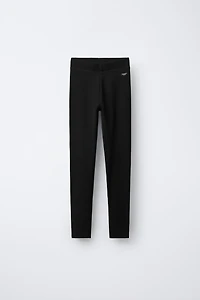 RIBBED LEGGINGS WITH MODAL LABEL