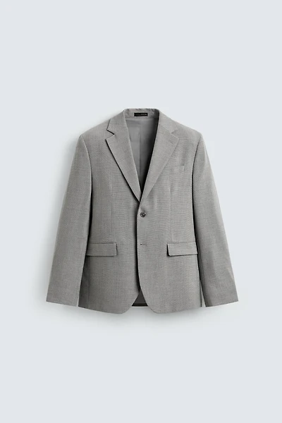 TEXTURED SUIT BLAZER