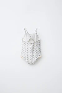 2-6 YEARS/ LACE TRIM FLORAL SWIMSUIT