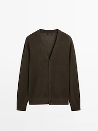 Knit linen blend cardigan