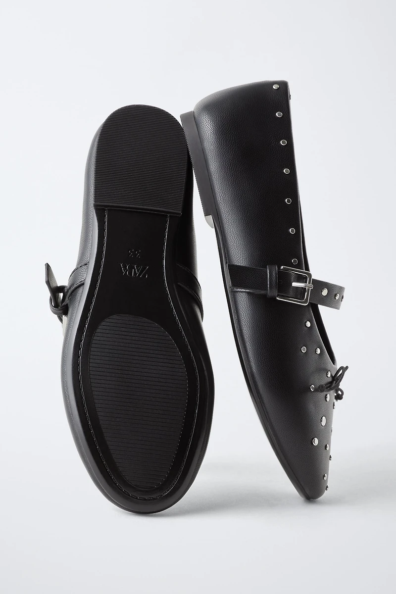 STUDDED BALLET FLATS