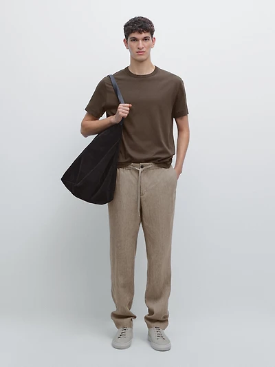 Pantalon total look lin délav
