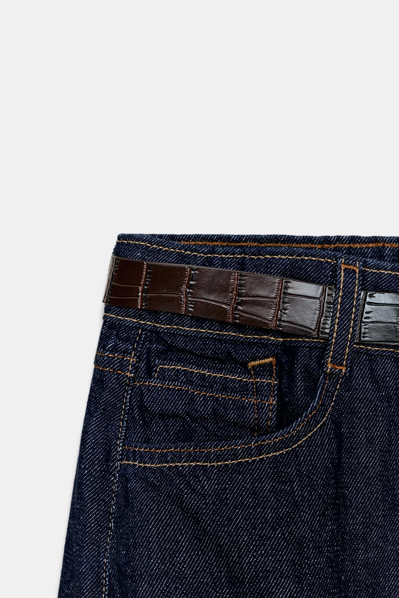 Z1975 HIGH-WAISTED WIDE LEG BELTED JEANS
