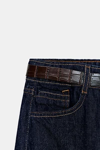 Z1975 HIGH-WAISTED WIDE LEG BELTED JEANS