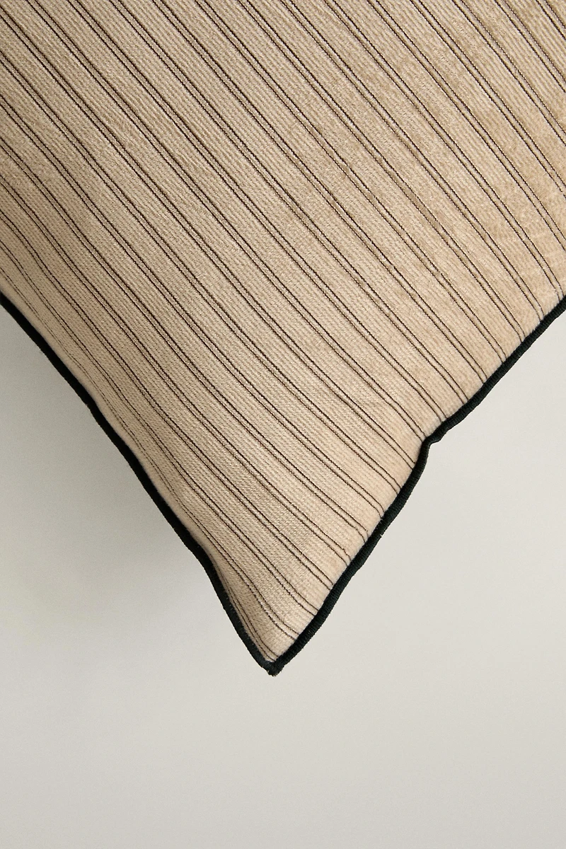 STRIPED VELVET THROW PILLOW COVER