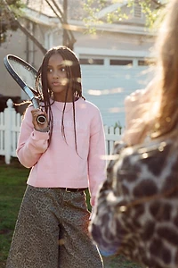 EMBROIDERED TEXT KNIT JUMPER