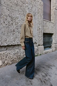 Z1975 WIDE LEG MID-RISE CHAIN JEANS