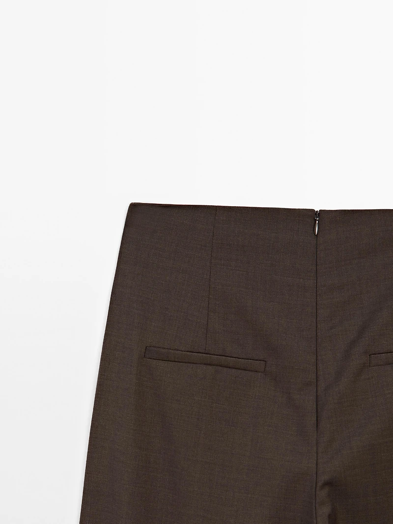Pantalon à pinces large 100 % laine - STUDIO