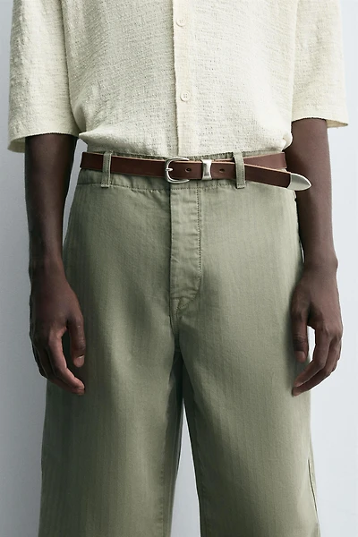 CEINTURE EN CUIR EFFET VINTAGE