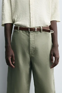 VINTAGE EFFECT LEATHER BELT