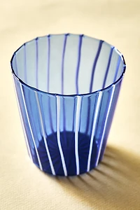 STRIPED BOROSILICATE GLASS TUMBLER WITH LINES
