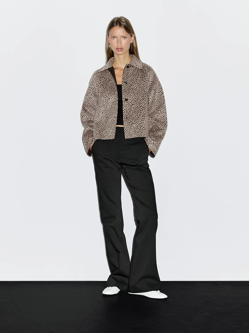 Manteau court laine