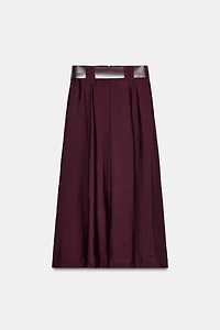 BELTED MIDI A-LINE SKIRT
