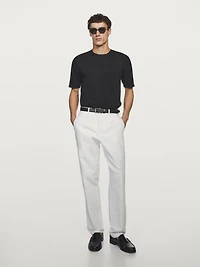 Pantalon tapered fit lin