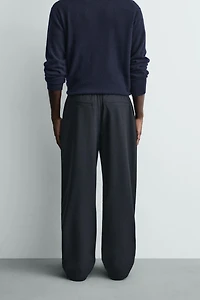 RELAXED FIT PINSTRIPE PANTS