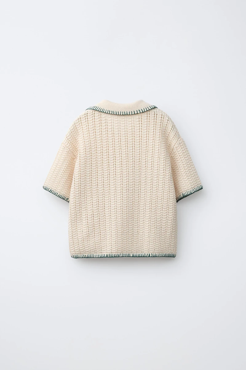 STITCHED KNIT POLO