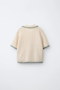 STITCHED KNIT POLO
